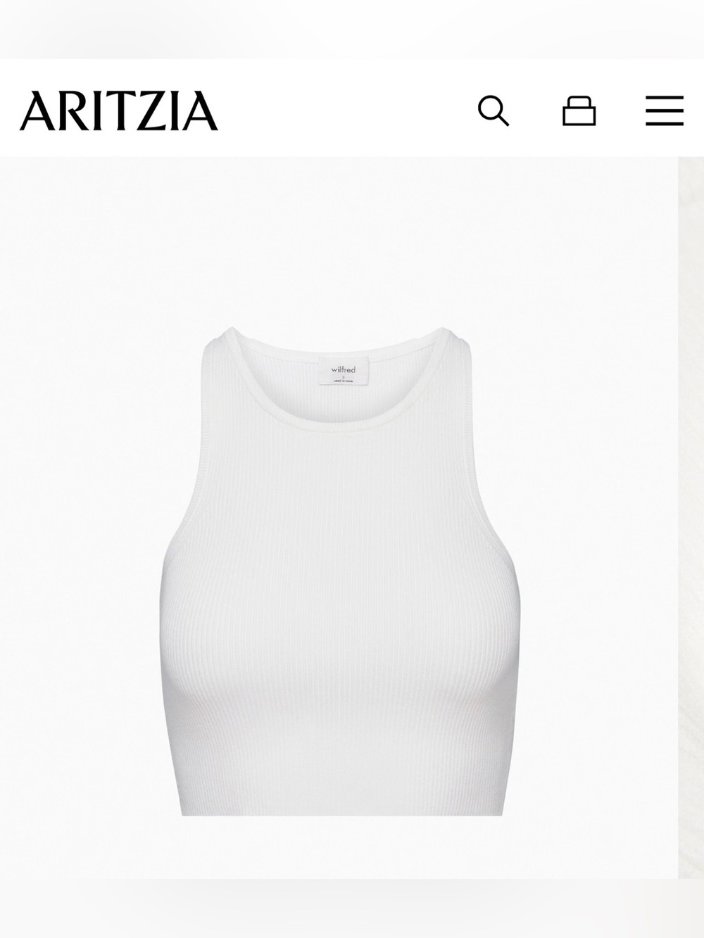 Aritzia Wilfred Clutch Ribbed Sweater Top